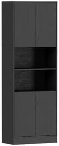 HOMCOM Cămară de bucătărie 170 cm, dulap cu raft reglabil, negru aspect lemn | Aosom Romania