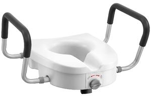 HOMCOM Înălțător WC pentru Vârstnici din HDPE cu Mânere Antialunecare, Lățime Reglabilă, Capacitate 136 kg, Alb | Aosom Romania