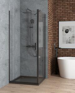 Oltens Rinnan uși de duș 80 cm înclinabilă negru mat/sticlă transparentă 21207300