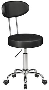 HOMCOM Scaun Reglabil Rotativ a 360°con Spătar Și Șezut Tapițate, Negru | Aosom Romania