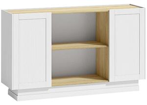 HOMCOM Bufet în Stil Rustic cu Spațiu de Depozitare, Natural și Alb | Aosom Romania