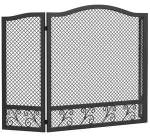 HOMCOM Parascântei pentru Șemineu, 3 Panouri, Metal Vopsit Electrostatic, Gata de Utilizare, 107 x 1 x 60 cm, Negru | Aosom Romania
