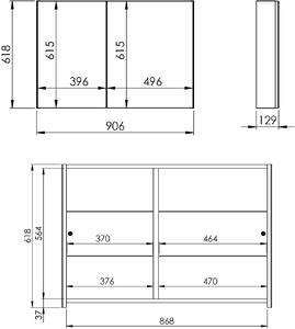 Elita Basic dulap 90.6x12.9x61.8 cm agățat lateral 904662