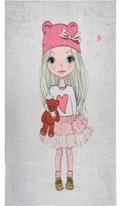 Covor pentru copii lavabil 120x180 cm Cute Girl and the Bear – Vitaus
