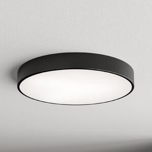 TEMAR LIGHTING Plafonieră Cleo cu difuzor sticlă, negru, Ø 60cm, reglabil, Negru, Camera de zi / sufragerie, Metal, Modern