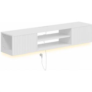 HOMCOM Suport TV pentru Ecrane de Până la 65" cu Raft Reglabil, 140 x 29,5 x 26,5 cm, Alb | Aosom Romania