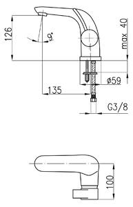 KFA Armatura Malachit baterie lavoar stativ crom 4402-811-00