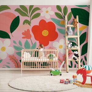 Tapet Flori mari colorate în nuanțe bogate, Fototapet Modern, w08992 : Uwalls.ro