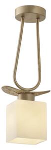 Lustră Klausen Goldie 1 Classic Chic Alamă Antichizată Sticlă Alb Opal 42x17x10cm E27 Iluminat Interior Elegant Dormitor Living Hol Design Clasic