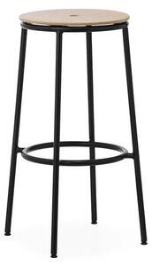 Circa Scaun de bar H75 Black Steel/Oak - Normann Copenhagen