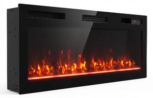 HOMCOM Șemineu electric 102 cm, încastrabil/perete/podea, 900/1800W, telecomandă, timer, negru | Aosom Romania