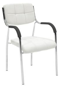 Scaun Otlen piele ecologica PU alb picioare cromate 47x45x87 cm
