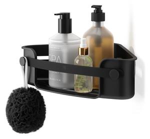 Raft pentru baie negru autoadeziv, pentru colț, din plastic Flex Adhesive – Umbra