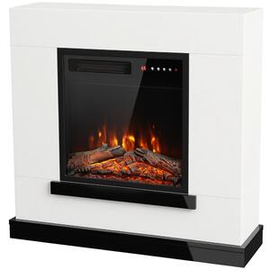 HOMCOM Șemineu Electric cu Suport TV 50", Efect Flacără 3D LED, 900/1800 W, Alb | Aosom Romania