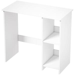 HOMCOM Birou pentru Computer cu 2 Polițe Deschise, 80 cm, Alb | Aosom Romania