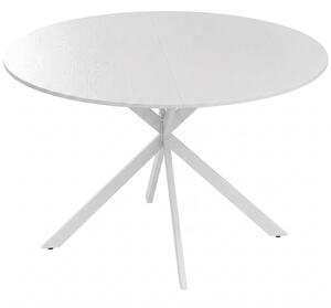 HOMCOM Masă rotundă de dining, stil industrial, cu picioare în cruce din oțel, Ø120x75 cm, albă | Aosom Romania