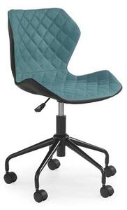 Scaun de birou MATRIX, turcoaz/negru, piele ecologica, 48x53x78/88 cm