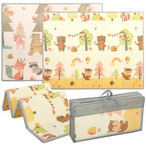 AIYAPLAY Covoraș de Joacă pentru Copii 200x150x1,5 cm, Tematică Pădure, Pliabil, Reversibil, XPE, 0-3 Ani, Multicolor | Aosom Romania