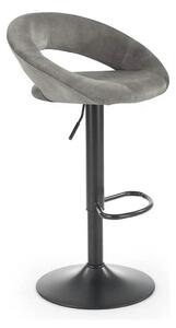 Scaun bar H102, gri - Bluvel14/negru, stofa catifelata/otel, 53x48x78/