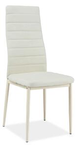 Scaun tapitat H261 BIS, crem, piele ecologica/metal, 40X38X96 cm