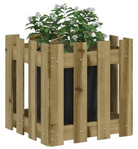 Jardinieră grădină design gard 40x40x40cm lemn de pin impregnat