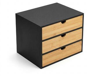 Organizer de birou din bambus cu sertare HEGO, 25 cm