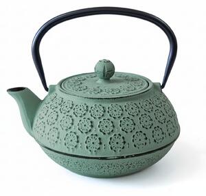 Ceainic din fontă cu infuzor KUMO, 1000 ml, verde deschis cu negru