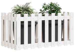 Pat înălțat grădină design gard alb 100x50x50cm lemn pin tratat