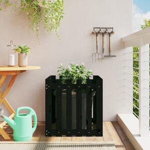 Jardinieră grădină design gard negru 60x60x60 cm lemn masiv pin