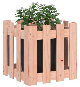 Jardinieră grădină design gard, 40x40x40 cm, lemn masiv douglas