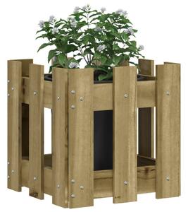 Jardinieră grădină design gard 30x30x30cm lemn de pin impregnat