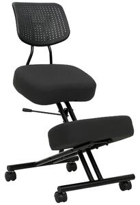 HOMCOM Scaun ergonomic postural reglabil, cu spătar și roți, negru | Aosom Romania