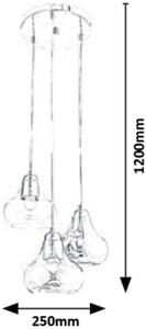 Rabalux Jezabel lampă suspendată 3x60 W crom-fumuriu 7977