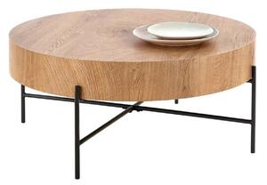 Masuta cafea BROOKLYN, stejar natural/negru, 80x80x37 cm