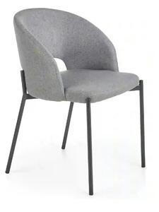 Scaun tapitat stofa clasica K373, gri/negru, 51x57x77 cm