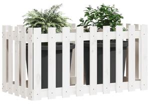 Pat înălțat grădină design gard alb 100x50x70cm lemn pin tratat