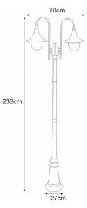 Kaja Boston lampă podea de exterior 2x60 W negru K-8127CZARNY/ZŁOTY
