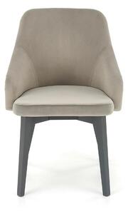Scaun TOLEDO 2, gri/gri antracit, stofa catifelata/lemn, 57x56x86 cm
