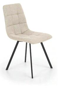 Scaun bucatarie tapitat stofa clasica K402, bej/negru, 45x55x86 cm