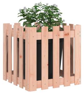 Jardinieră grădină design gard, 50x50x50 cm, lemn masiv douglas