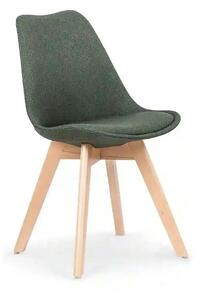 Scaun tapitat K303, verde inchis/stejar, stofa/lemn, 48X54X83 CM