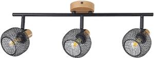 Rabalux Grendel lampă de tavan 3x40 W negru-lemn 3129