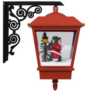 Felinar de perete cu leduri și Moș Crăciun, roșu, 40x27x45 cm