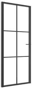 Ușă de interior, negru, 83x201,5 cm, sticlă ESG și aluminiu