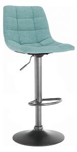 Scaun bar LAHELA, verde menta/negru, stofa clasica/metal, 44x50x91/112