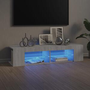 Comodă TV cu lumini LED, gri sonoma, 135x39x30 cm