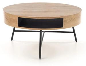 Masuta cafea CAMILA, stejar auriu/negru, 80x80x41 cm