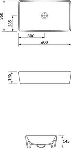 Cersanit City lavoar 60.5x36 cm dreptunghiular de blat alb K35-047-ECO