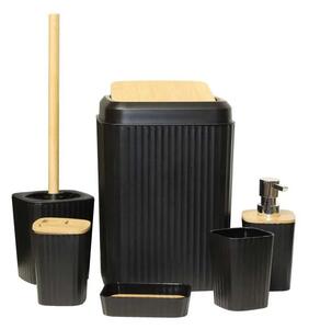 Set Accesorii Baie, Culoare Negru, 6 piese, SL8609-S