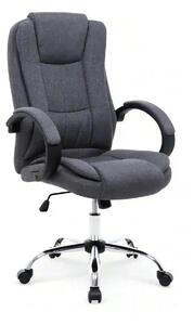 Scaun birou RELAX 2, gri inchis/crom, stofa clasica/metal, 64x75x110/1